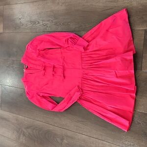 Karl Lagerfeld Pink Midi Dress LS Sz 2 Bows